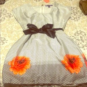 Polka dot black and white dress